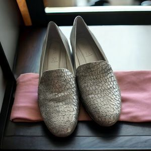 Ecco Women's Touch Ballerina 2.0 Flats Warm Grey Leather Size US 9-9.5/EU 40